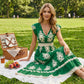 ⏳Limited-time 50% off⏰Women's V-Neck Baroque Print Flowy Maxi Dress👗