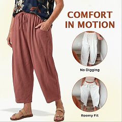 🌞Summer Hot Sale 50% OFF -👖Women's Linen Wide Leg Pants with Pockets
