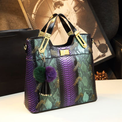 🏆LAST DAY SALE 50% OFF🔥Elegant Snakeskin PU Leather Tote Bag