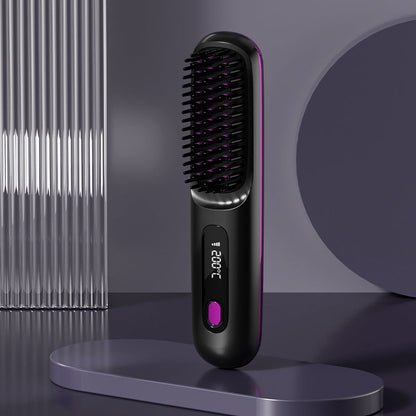 ⏰50K+ SOLD!💁‍♀️Wireless Ceramic Hair Straightening Comb – Fast Heating, Anti-Frizz & Tangle-Free Design ✨