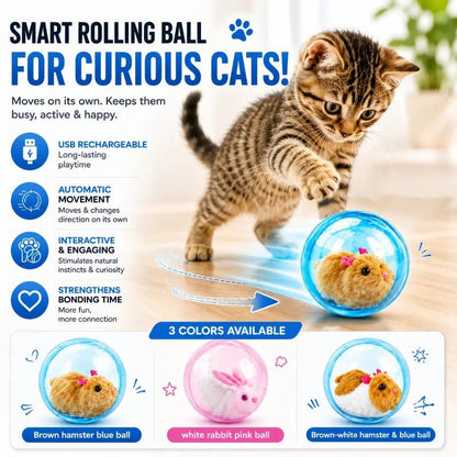 📢📢40% OFF !! ⏰💞50K+ SOLD! 💖🐱Self-Rolling Interactive Cat Ball