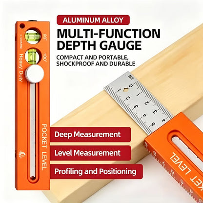 📏 LIMITED-TIME 50% OFF! ✨ Multifunctional Marking Ruler – Level, Scribe, Metric/Imperial, Aluminum ✨