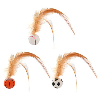 🔥2026 HOT SALE🐱 Interactive Cat Bouncy Ball with Feather