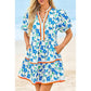 Womens V Neck Floral Mini Dress Short Puff Sleeve Patchwork Summer Casual Boho Dresses Soft Fabric & Comfortable Fit