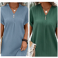 🌷Summer Hot Sale 🍃Simple Solid Color V-Neck Short Sleeve Dress for Women