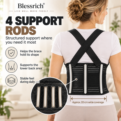 Support Your Back Instantly! Breathable 4-Rod Waist Support Brace