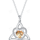 Birthstone Celtic Trinity Knot Heart Necklace✨ Heart Shape Celtic Trinity Knot Birthstone Pendant