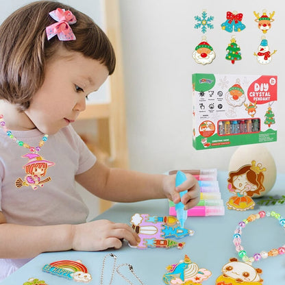 DIY Crystal Paint Arts and Crafts Set-Create Keychains & Window Art, Non-Toxic Creative Gift