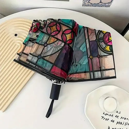 🔥Hot Sale 50% OFF💦 -Vintage Stained Glass Automatic Umbrella