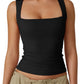 🎀BUY 1 GET 1 FREE🎁Women’s Square Neck Sleeveless Tank Top – Soft, Stretchy & Chic