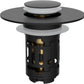 Hibbent Upgraded 3-in-1 Bathroom Sink Drain Strainer, Universal Pop-Up Plug, Removable Stainless Steel Basket-Style Hair Catcher, 1.1–2.36-inch Sink Plug, Brass Cartridge, Matt Black