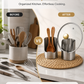 🍳Multi‑Functional Kitchen Utensil Holder, Stainless Steel Organizer, for Spoons, Pot Lids & Cooking Gadgets, Countertop Kitchen Storage