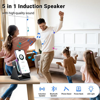 💎 50% OFF 5-IN-1 WIRELESS SPEAKER STAND! 💎 Induction Audio, Phone Holder & Ambient Light