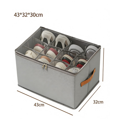 ⏰🔥LIMITED TIME 50% OFF! 👟 Fabric Shoe Organizer Storage Box – Foldable, Large Capacity, Dustproof & Breathable for Closet & Bedroom 🧺✨