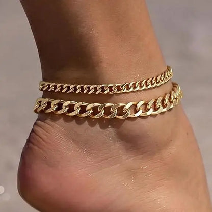⭐ 50% OFF NOW! 💦 Dainty Layered Waterproof Anklet – Delicate chains, waterproof & tarnish-free – Perfect for beach, pool & daily wear ✨