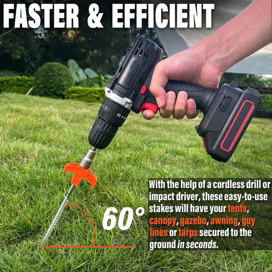 🔥 LAST DAY -BUY 1 GET 1 FREE 🔥 8" Screw-in Tent Stakes Ground Anchors