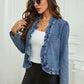 🥳2026 HOT SALE🥳💞50K+ SOLD!👵☀️ 56% OFF! Open-Front Denim Jacket – No buttons, easy on/off. Flattering ruffle trim, breathable fabric. Classic blue wash. A versatile wardrobe staple. 🌿✅