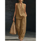 ⏳Time-Limited Special⏰Boho Linen Two Piece Set - Halter Neck Sleeveless Top Wide Leg Pants Set