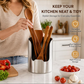 🍳Multi‑Functional Kitchen Utensil Holder, Stainless Steel Organizer, for Spoons, Pot Lids & Cooking Gadgets, Countertop Kitchen Storage