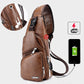 🎒🧳Men’s Multifunctional PU Leather Chest Bag – Adjustable Multi-Pocket Crossbody Bag for Travel & Daily Carry