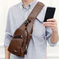🎒🧳Men’s Multifunctional PU Leather Chest Bag – Adjustable Multi-Pocket Crossbody Bag for Travel & Daily Carry