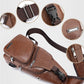 🎒🧳Men’s Multifunctional PU Leather Chest Bag – Adjustable Multi-Pocket Crossbody Bag for Travel & Daily Carry