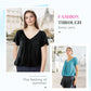 Dokotoo Women's Casual Summer Short Sleeve V Neck Tops T-shirts - Loose Fit & Comfortable Shirring Top