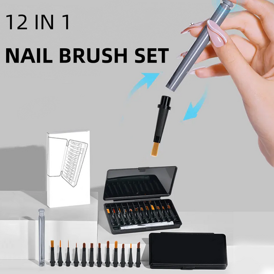 12 PCS Multi-Functional Nail Art Brush Set