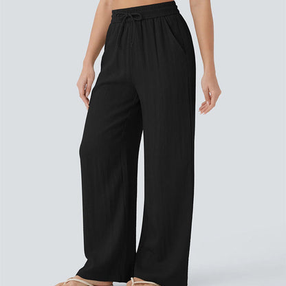 💜 LAST DAY PROMOTION - 50%OFF 💜 Lightweight Linen Pants Solid Color Drawstring Casual Pants - Breathable & Skin-Friendly