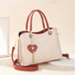 👜 LIMITED-TIME 50% OFF! ✨ Elegant Women's Tote Bag with Shining Heart Charm – Soft Synthetic Leather, Adjustable Strap 💖