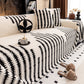 🛋️50% OFF NOW! Soft Plush Non‑Slip Couch Cover‑Thick Striped Sofa Throw Cover, Cozy Winter‑Friendly Furniture Protector for Living Room, Anti‑Slip Universal Sofa Slipcover