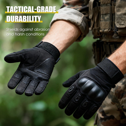 ✋HOT SALE🤚Abrasion-Resistant Full-Finger Work Gloves – Touchscreen on 3 Fingers, Reinforced Palm & Tactical Durability