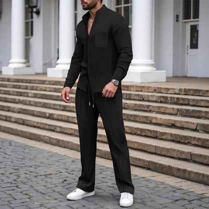 👖Men‘s Casual Waffle 2-Piece Set – Comfortable Fabric, Modern Fit & Versatile Style