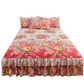 3-Piece Floral Ruffled Bed Skirt Set