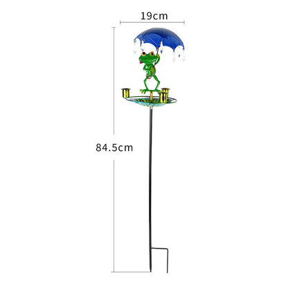 Metal Frog-Shaped Bird Feeder Stake