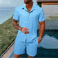 💎 60% OFF! 💎 Men’s 2-Piece Loose Shirt & Shorts Set – Breathable, Relaxed Fit & Effortless Summer Style 👕🩳