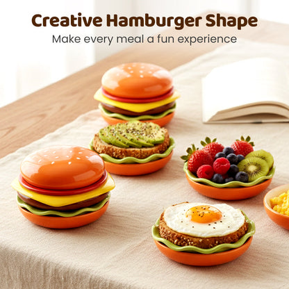 6-Piece Stackable Hamburger Ceramic Dipping Bowl Set