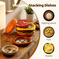 6-Piece Stackable Hamburger Ceramic Dipping Bowl Set