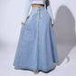 ⏳Limited-time 50% off⏰Vintage Button-Front A-Line Denim Skirt👗