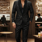 🔥PROMOTION - 60%OFF🎉 Men's Black Sparkle Tuxedo Suit Set  &✈ FREE UK DELIVERY🚀