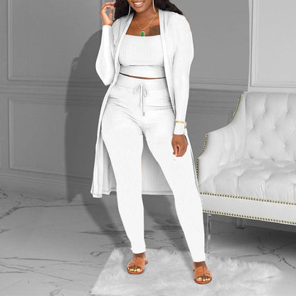 ⏳Time-Limited Special⏰Casual 3-piece knit set – cropped top, cardigan, and pants