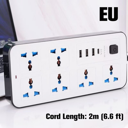 🔌 50% Off ⚡ Multi-Outlet Power Strip with Long Extension Cord – USB Ports, Surge Protection & Compact Design 📱