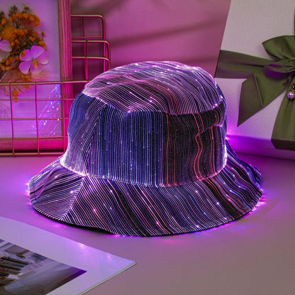 🚀 2026 Future of Style | Glowing Fiber Optic Bucket Hat | Light Up the Night 🌈【-50% Launch Sale】