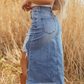 🎁2026 New Arrivals 50% OFF💥Women's High-Waist Ripped Denim Midi Skirt – Asymmetrical Hem, Distressed Details & Flattering Fit 👖✨