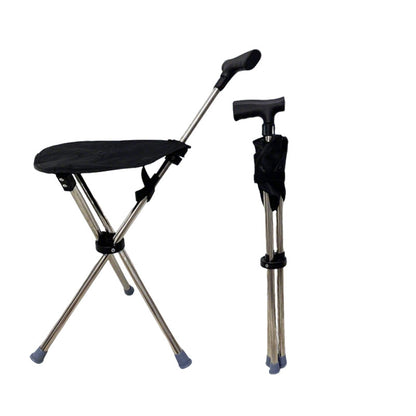 🦯2-in-1 Foldable Cane With Chair🌟 Freedom To Walk, Rest, And Explore With Ease!