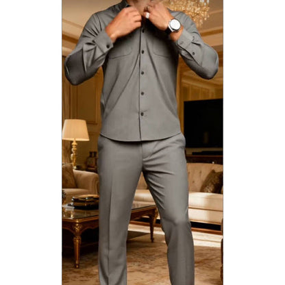 ✈ FREE UK DELIVERY🚀👕👖 Men’s 2-Piece Solid Color Walking Suit Set – Modern Loose Fit, Wrinkle-Resistant & Effortlessly Stylish 💎✨