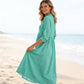 📢50% OFF !!⏰Women's Casual V-Neck Midi Dress with Pockets