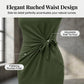 🎁Free Gift With Purchase 🎁 Casual Crew Neck Ruched Bodycon Mini Dress