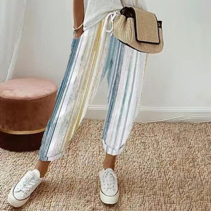 🌸 50% OFF NOW! 🌸 Striped Linen Cotton Trousers for Women