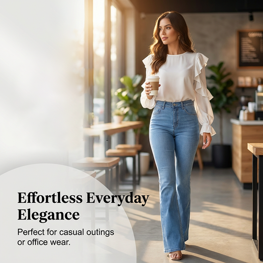 🥳2026 HOT SALE🥳💞50K+ SOLD!💥👵👖 50% OFF! High-Waist Stretch Flare Jeans – Curve control, peach lift & 4-way stretch. Flattering flare silhouette elongates legs. Comfortable & stylish for everyday. 🌸✨
